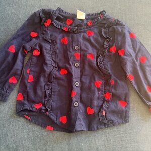 Baby Gap hearts Button down shirt nwot